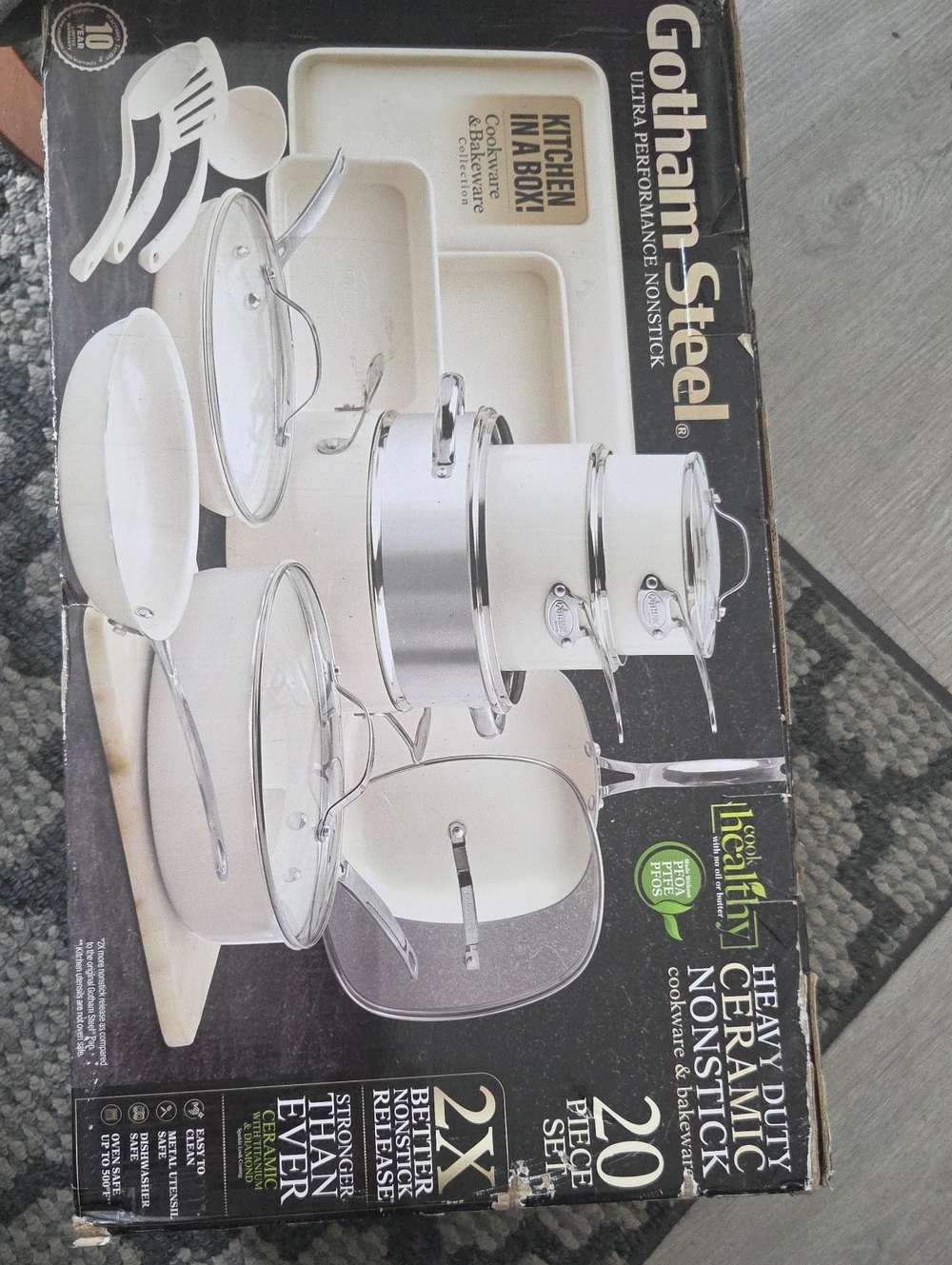 Gotham Steel Heavy Duty Ceramic Nonstick Cookware & Bakeware 20-Piece Set